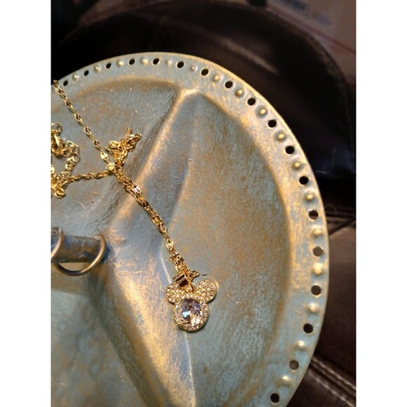 Gold Iced Disney Mickey Mouse Head Necklace Pendant Chain - Picture 5 of 7